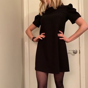 ZARA black mini dress with sleeve details
